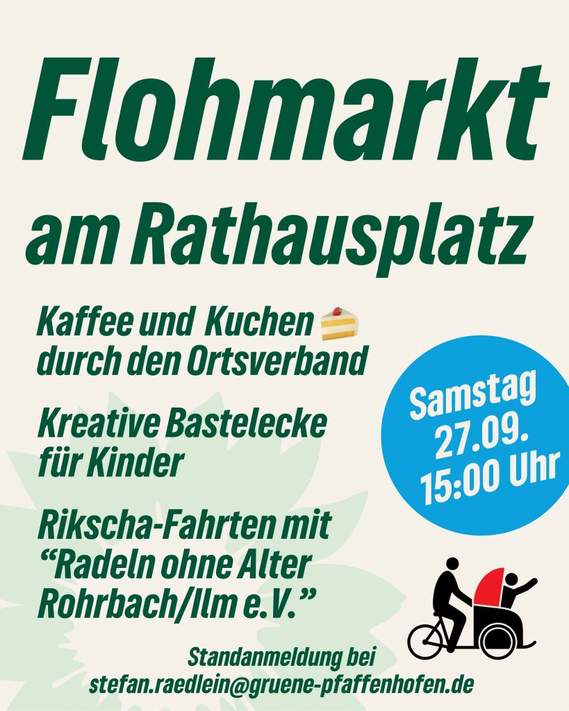 Plakat für den Flohmarkt am Rathausplatz in Rohrbach an der Ilm